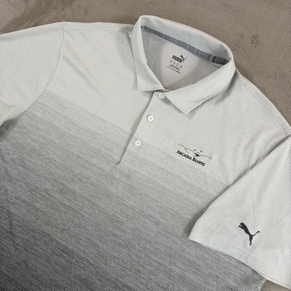 Puma x Arcadia Bluffs Golf Ombre Performance Polo Shirt in Grey Men 2XL NWOT